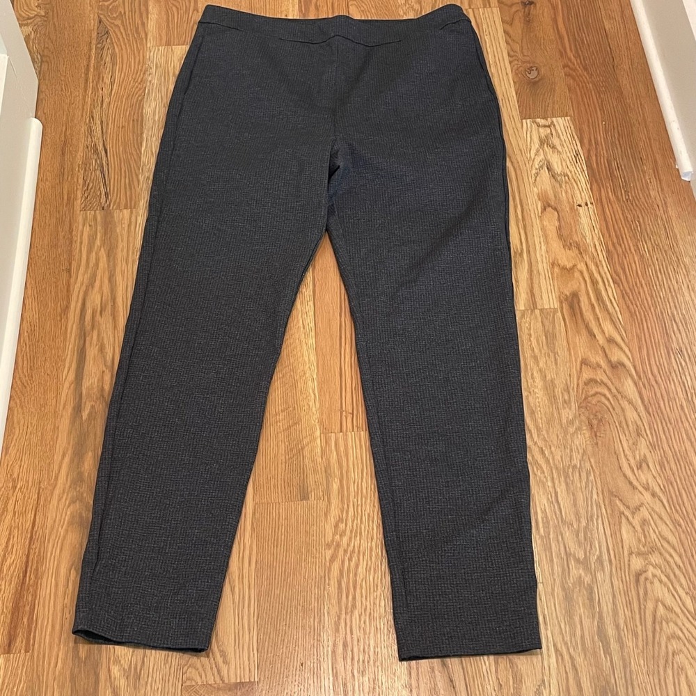Ministry of Supply Kinetic Pull-On Pants Charcoal Grey Textured Women XL